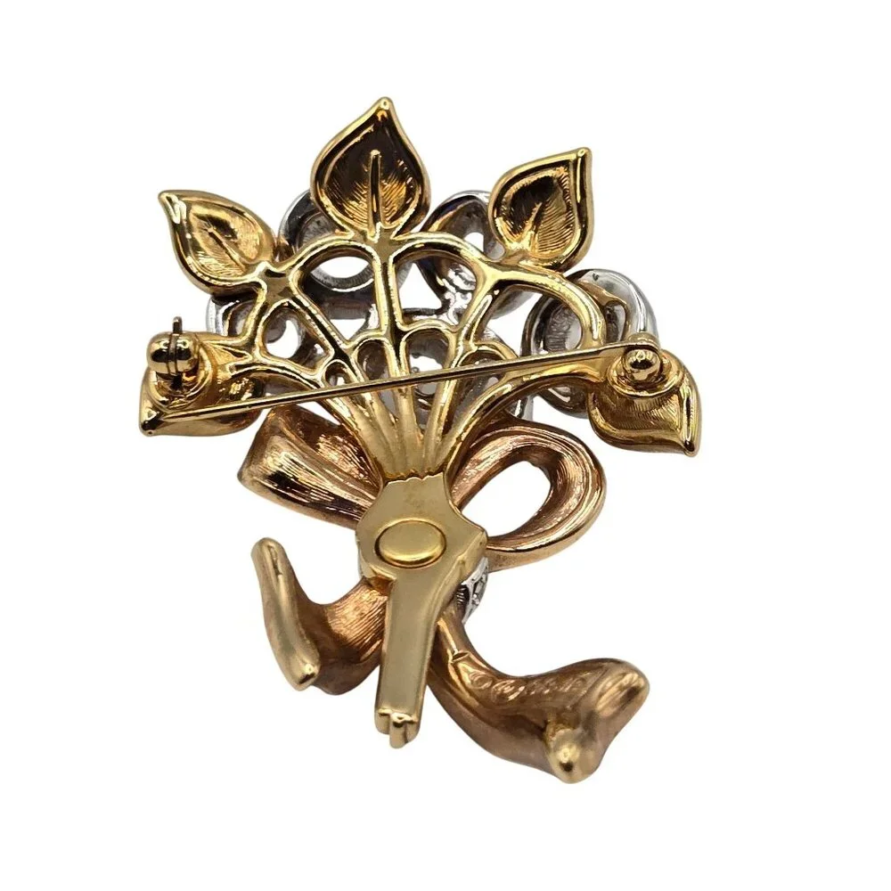 Swarovski Crystal Brooch Flower Bouquet Pink Cancer Awareness Compassion 98 Sign - Picture 11 of 13